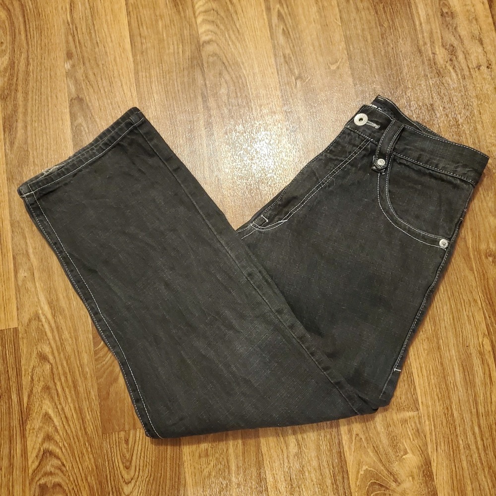 Vintage Avirex Jeans Men 32x32 Black Wide Leg Baggy Original Kings Graphic Y2K